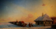 Ivan Aivazovsky - Closed-sleigh Drivers in Little Russia (1850s - 1860s). Oil on canvas.