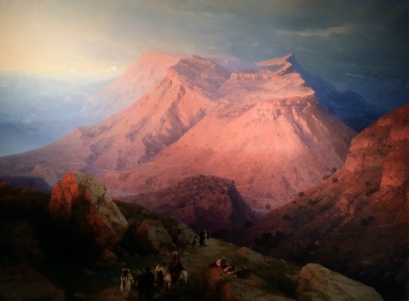 Ivan Aivazovsky - Mountain Village Gunib in Dagestan. View from the East (1869). Oil on canvas.